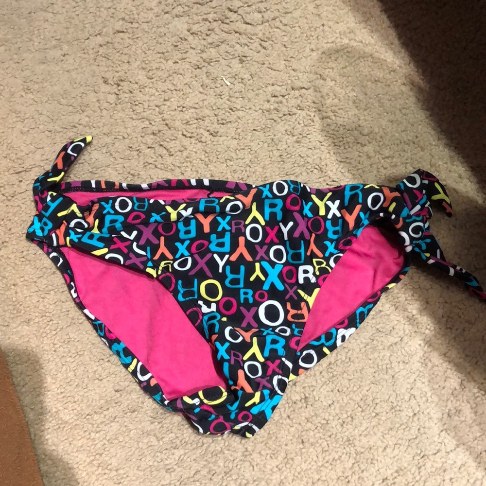 Roxy Girl black/bright side tie bikini bottom